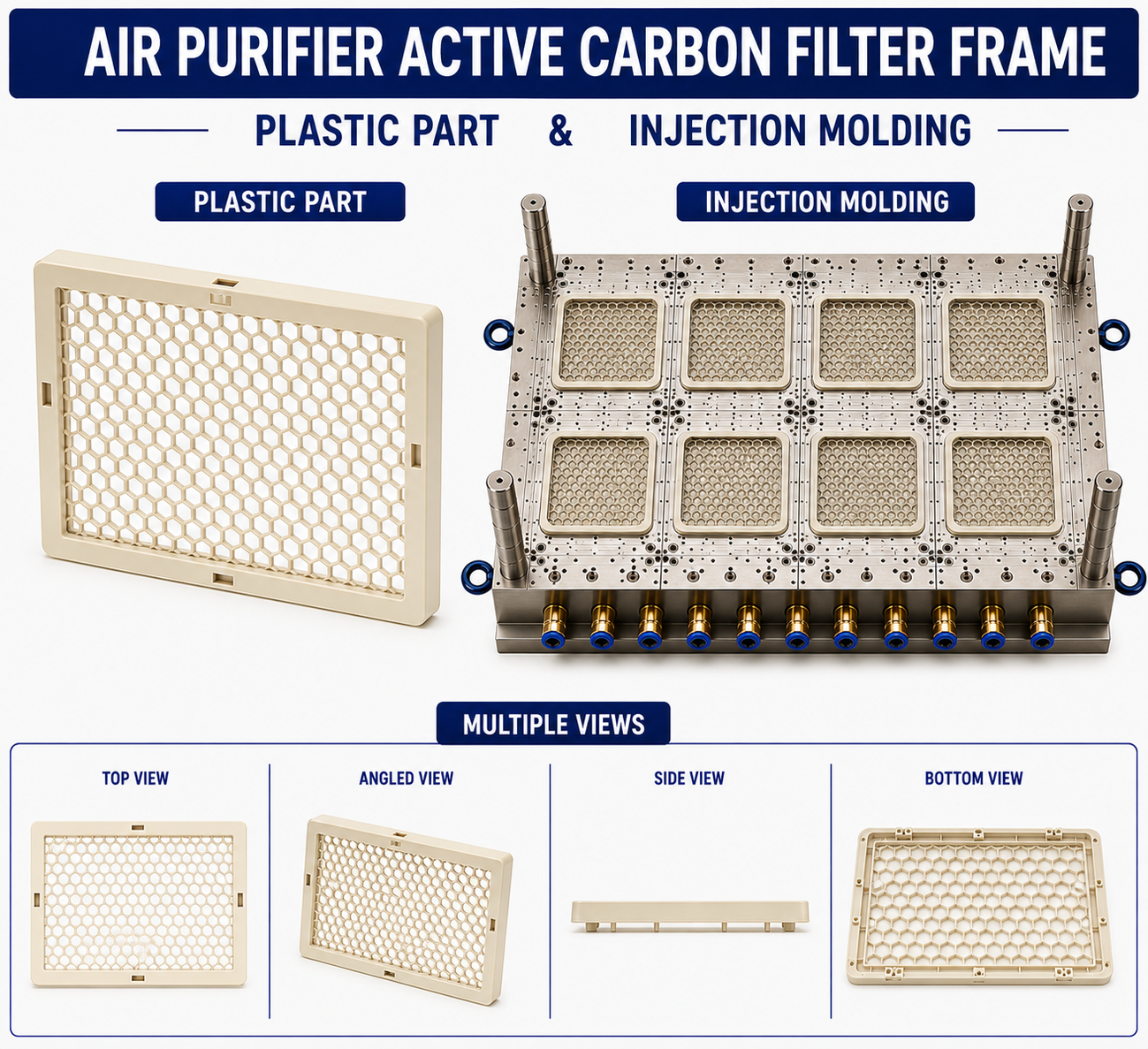 Air Purifier Plastic Active Carbon Filter Frame Mould and Moulding Service